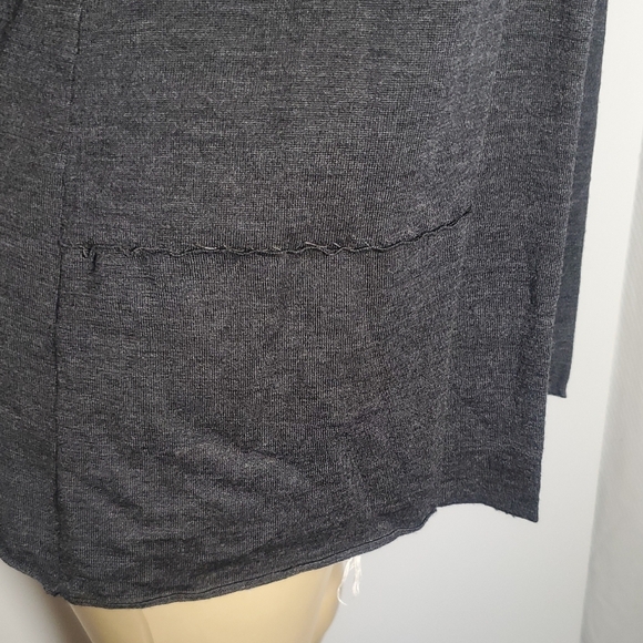 Eileen Fisher 100% MerinoWool Cardigan Sz Petite M Open Sweater Long Sleeve Grey - Picture 7 of 13